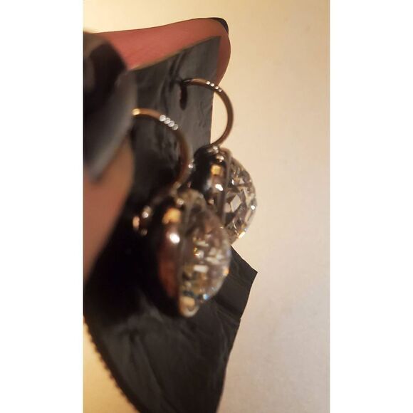 Swarovski Crystal Round Clear Earrings dangle. Wedding. Party. New years. Simple - Picture 6 of 6